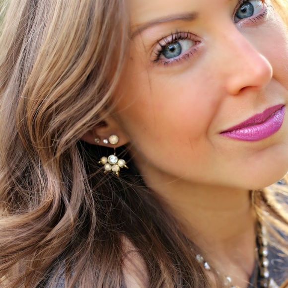 Stella Dot | Opalescent + Vintage Gold Eva Ear Jacket Earrings Stud Reti… - Picture 6 of 8